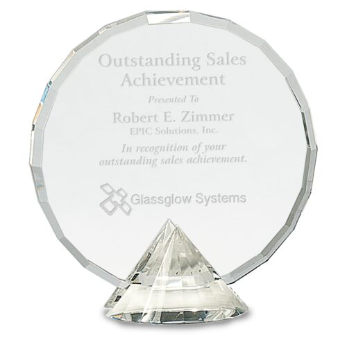 CRY056M - 6 1/2" Clear Round Crystal on Clear Diamond Base CRY056M CRY056M - 6 1/2" Clear Round Crystal on Clear Diamond Base Thumbnail