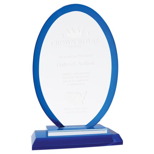 JDS RGL15BU - 7 1/2" Oval Blue Regal Glass RGL15BU  RGL15BU - 7 1/2" Oval Blue Regal Glass Thumbnail