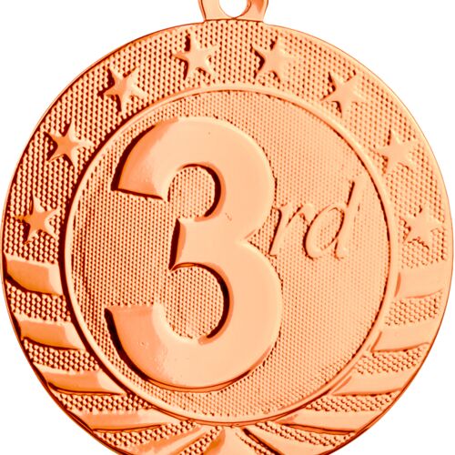 JDS SB264 - 2 3/4" Bright Bronze 3rd Place Starbrite Medal SB264 SB264 - 2 3/4" Bright Bronze 3rd Place Starbrite Medal Thumbnail