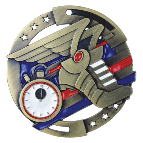 PDU-CAT  M3ST2G - M3XL MEDAL, TRACK, GOLD - 2 3/4" M3ST2G  M3ST2G - M3XL MEDAL, TRACK, GOLD - 2 3/4" Thumbnail