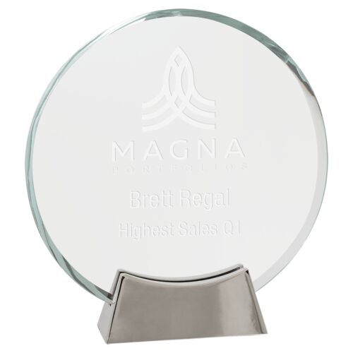 JDS PLG28 - 8" Round Platinum Glass with Full Metal Base PLG28 PLG28 - 8" Round Platinum Glass with Full Metal Base Thumbnail