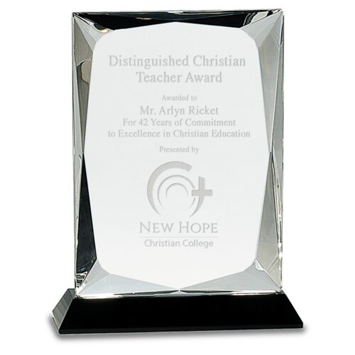 JDS CRY057L - 8" Clear Crystal Rectangle on Black Base CRY057L CRY057L - 8" Clear Crystal Rectangle on Black Base Thumbnail