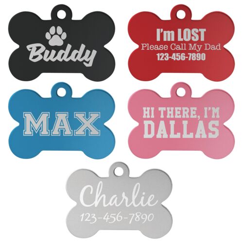 1 1/2" x 1" Laserable Anodized Aluminum Bone Pet Tag *Please Specify Color Preference With Sales Associate Thumbnail