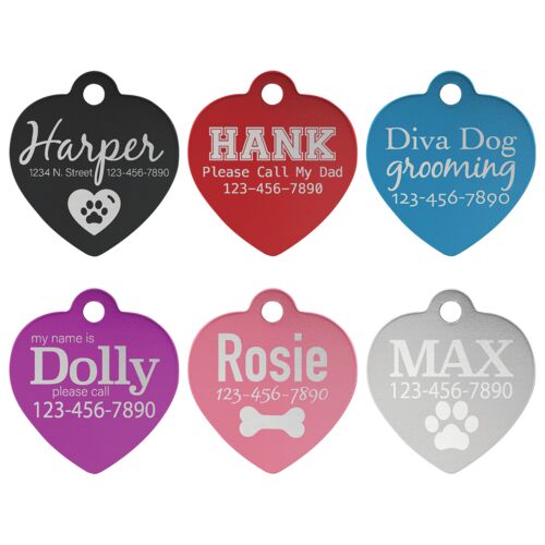 1" x 1" Laserable Anodized Aluminum Heart Pet Tag *Please Specify Color Preference With Sales Associate Thumbnail