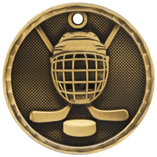 JDS 3D208G - 2" Antique Gold 3D Hockey Medal 3D208G 3D208G - 2" Antique Gold 3D Hockey Medal Thumbnail