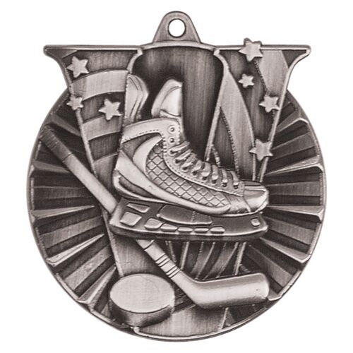 JDS VM106S - 2" Antique Silver Hockey Victory Medal VM106S  VM106S - 2" Antique Silver Hockey Victory Medal Thumbnail