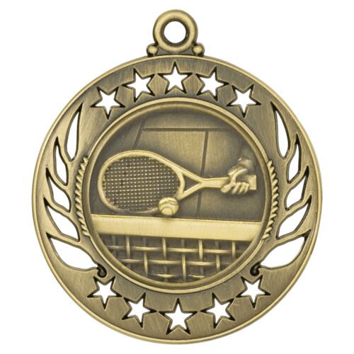 JDS GM116G - 2 1/4" Antique Gold Tennis Galaxy Medal GM116G GM116G - 2 1/4" Antique Gold Tennis Galaxy Medal Thumbnail