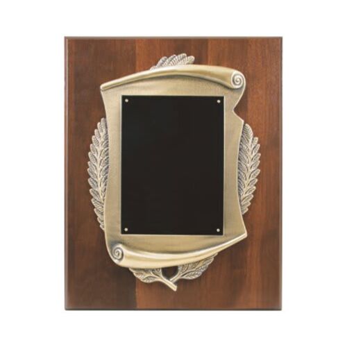 JDS CSP -   Genuine Walnut Step Edge Plaque with Metal Scroll Frame & Plate CSP912 CSP -   Genuine Walnut Step Edge Plaque with Metal Scroll Frame & Plate Thumbnail
