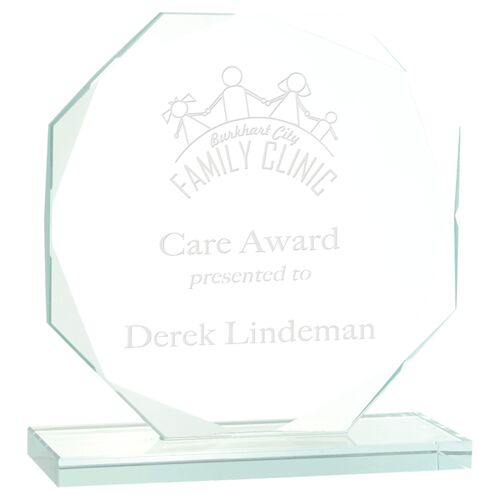 JDS JGS12 - 6 1/2" Octagon Jade Glass Award JGS12 JGS12 - 6 1/2" Octagon Jade Glass Award Thumbnail