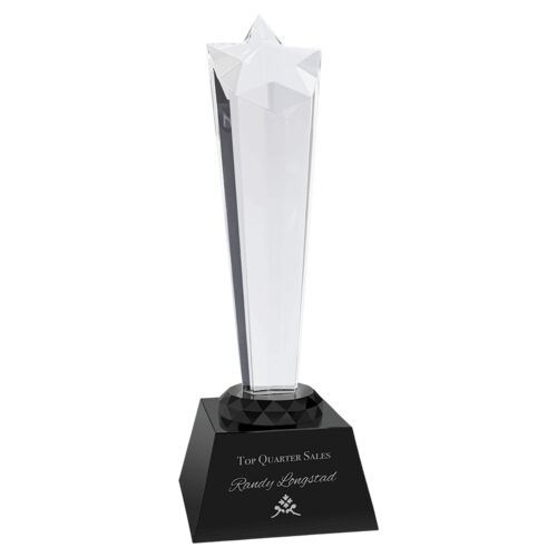 JDS CRY411 - 9" Crystal Rising Star with Black Base CRY411 CRY411 - 9" Crystal Rising Star with Black Base Thumbnail