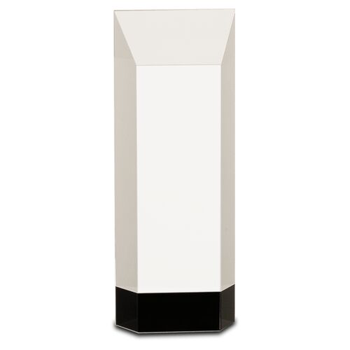 CRY064L - 9 1/2" Clear Crystal Self-Standing Rectangle on Black Base CRY064L  CRY064L - 9 1/2" Clear Crystal Self-Standing Rectangle on Black Base Thumbnail