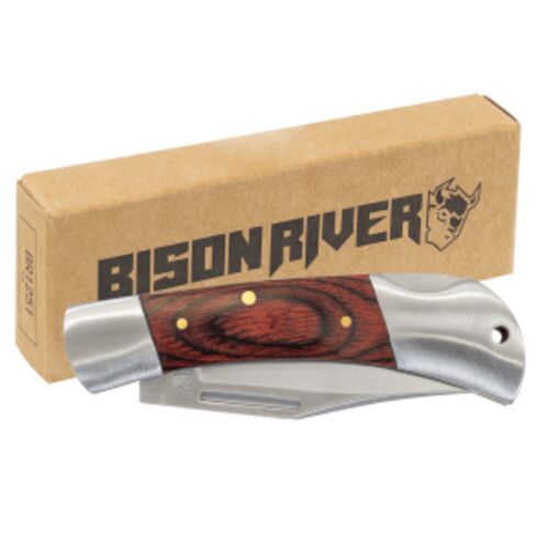 BR1251 - Bison River 3 1/2" Wood Folding Knife Thumbnail