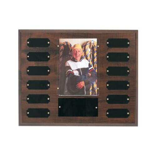 JDS PTP3 - 12 Plate w/ 4" x 6" Photo Holder, Completed Cherry Finish Perpetual Plaque PTP3 PTP3 - 12 Plate w/ 4" x 6" Photo Holder, Completed Cherry Finish Perpetual Plaque Thumbnail