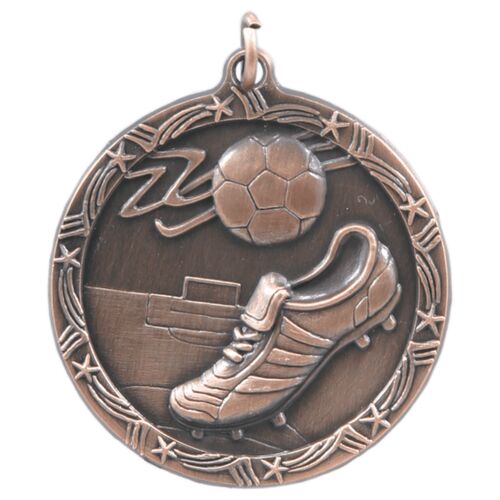 JDS ST58B - 2 1/2" Antique Bronze Soccer Shooting Star Medal ST58B ST58B - 2 1/2" Antique Bronze Soccer Shooting Star Medal Thumbnail