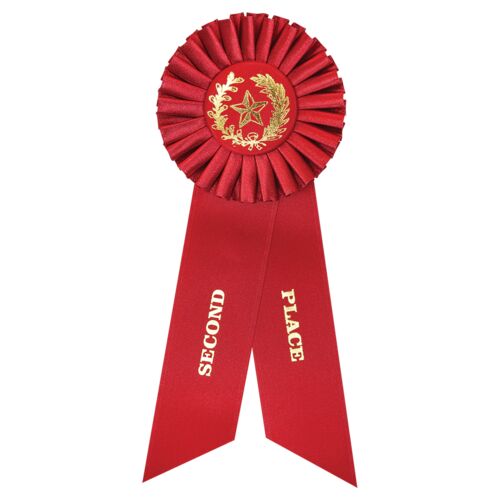 JDS RIB62 - Red 2nd Place Rosette Ribbon RIB61 RIB62 - Red 2nd Place Rosette Ribbon Thumbnail