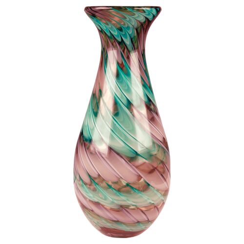 JDS  VAS104 - 14 1/2" Swirl Art Glass Vase  VAS104  VAS104 - 14 1/2" Swirl Art Glass Vase Thumbnail