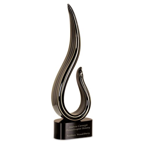 JDS AGS25 - 15" Black & Gold Curve Art Glass AGS25 AGS25 - 15" Black & Gold Curve Art Glass Thumbnail