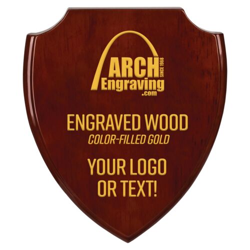 Rosewood Piano Finish Shield Plaque PSH Rosewood Piano Finish Shield Plaque Thumbnail