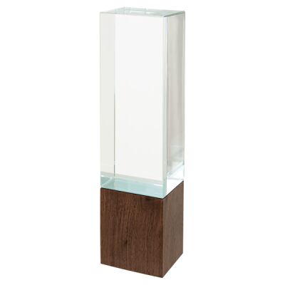SRG04 - 9" Rectangle Sierra Glass with Walnut Base Thumbnail