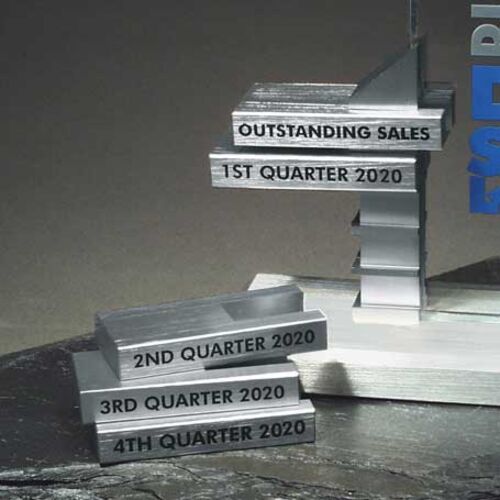 Silver Aluminum Achievement Bar - 3" x 3/4" Thumbnail