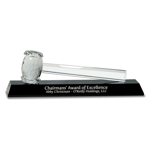 JDS CRY047 - 13 7/8" x 4 1/4" Crystal Gavel on Black Base CRY047 CRY047 - 13 7/8" x 4 1/4" Crystal Gavel on Black Base Thumbnail