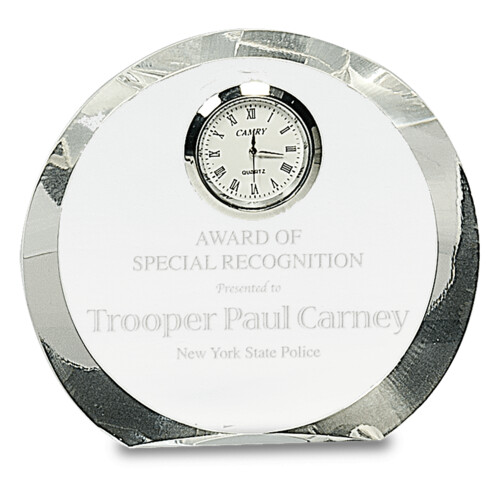 [CRY169] 4.5" Round Crystal Clock Thumbnail