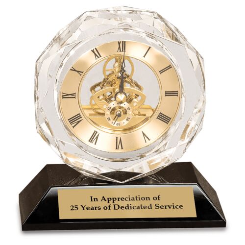 JDS CRY053 - Gold Accented Crystal Desk Clock CRY053 CRY053 - Gold Accented Crystal Desk Clock Thumbnail