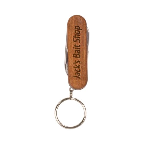 JDS GFT001  Wooden 3-Function Pocket Knife with Keychain  GFT001 GFT001  Wooden 3-Function Pocket Knife with Keychain  Thumbnail