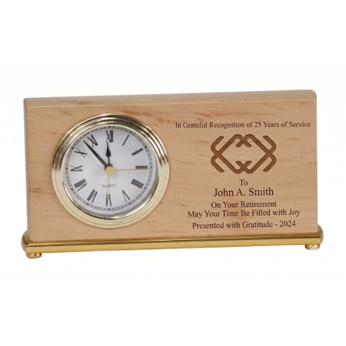 [RA061] 7.5" Genuine Red Alder Horizontal Clock Thumbnail