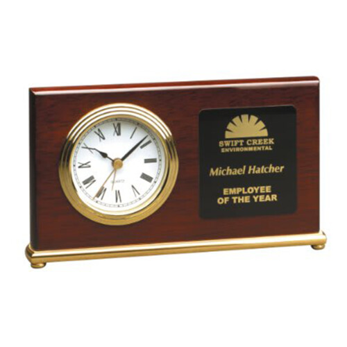 [T061] 7.5" Rosewood Piano Finish Horizontal Clock  Thumbnail