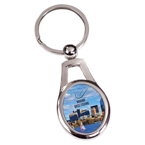 SBL012  Oval Keychain with White Insert Thumbnail