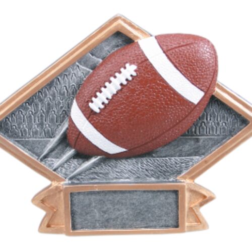 JDS DPS65  6" X 4-1/2" Diamond Plate Resin Small Football Trophy DPS65 DPS65  6" X 4-1/2" Diamond Plate Resin Small Football Trophy Thumbnail