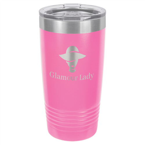 LTM7205-Polar Camel 20 oz. Pink Ringneck Vacuum Insulated Tumbler w/Clear Lid Thumbnail