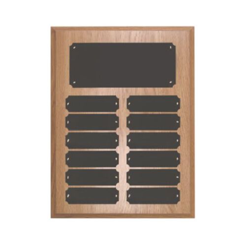 JDS  OPP12 - 12 Plate Oak Finish Completed Perpetual Plaque OPP12  OPP12 - 12 Plate Oak Finish Completed Perpetual Plaque Thumbnail
