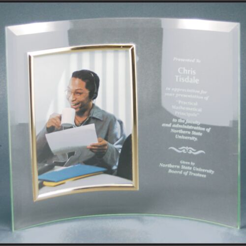 JDS CE6505 - 11" x 8" Jade Glass Crescent with 4" x 6" Picture Frame CE6505 CE6505 - 11" x 8" Jade Glass Crescent with 4" x 6" Picture Frame Thumbnail