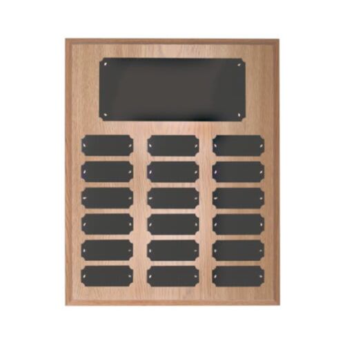 JDS OPP18 - 18 Plate Oak Finish Completed Perpetual Plaque OPP18  OPP18 - 18 Plate Oak Finish Completed Perpetual Plaque Thumbnail