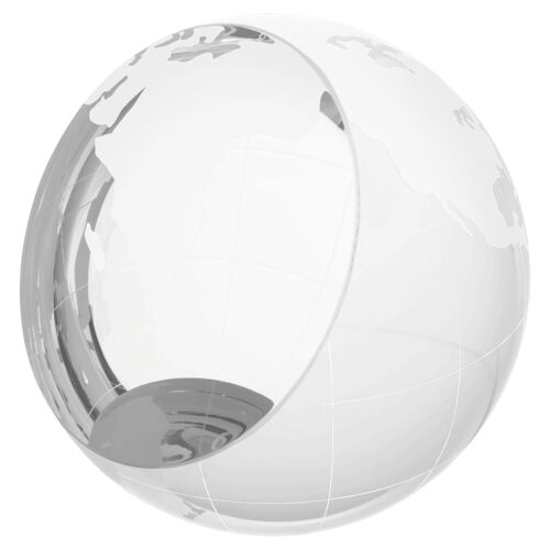 JDS CRY066   Crystal Globe Paperweight  4" CRY066 CRY066   Crystal Globe Paperweight  4" Thumbnail