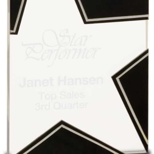 JDS STG11   Silver and Black Star Glass  5 1/2" STG11  STG11   Silver and Black Star Glass  5 1/2" Thumbnail