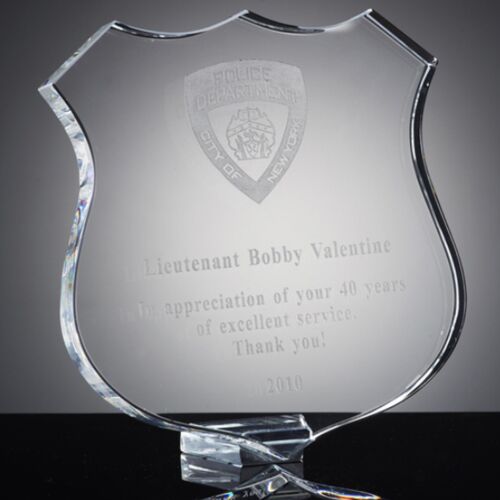 7 inch x 6-1/2 inch Crystal Police Shield Thumbnail