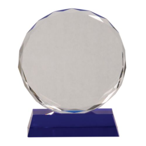 JDS CRY501L - 7" Round Facet Crystal on Blue Pedestal Base CRY501L CRY501L - 7" Round Facet Crystal on Blue Pedestal Base Thumbnail