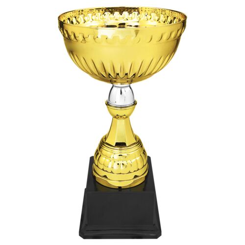 JDS CMC154 - 10 1/4 inch Gold & Silver Metal Cup with Plastic Stem and Base CMC154  CMC154 - 10 1/4 inch Gold & Silver Metal Cup with Plastic Stem and Base Thumbnail
