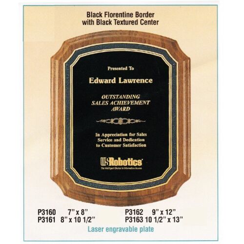 JDS P3163 - 10-1/2" X 13" WALNUT PLAQUE WITH FLORENTINE BORDER  P3163 P3163 - 10-1/2" X 13" WALNUT PLAQUE WITH FLORENTINE BORDER  Thumbnail
