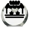 [CRY169] 4.5" Round Crystal Clock Thumbnail