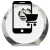 [CRY169] 4.5" Round Crystal Clock Thumbnail