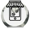 [CRY169] 4.5" Round Crystal Clock Thumbnail