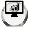 [CRY169] 4.5" Round Crystal Clock Thumbnail