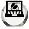 [CRY169] 4.5" Round Crystal Clock Thumbnail