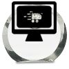 [CRY169] 4.5" Round Crystal Clock Thumbnail
