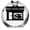 [CRY169] 4.5" Round Crystal Clock Thumbnail