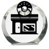 [CRY169] 4.5" Round Crystal Clock Thumbnail